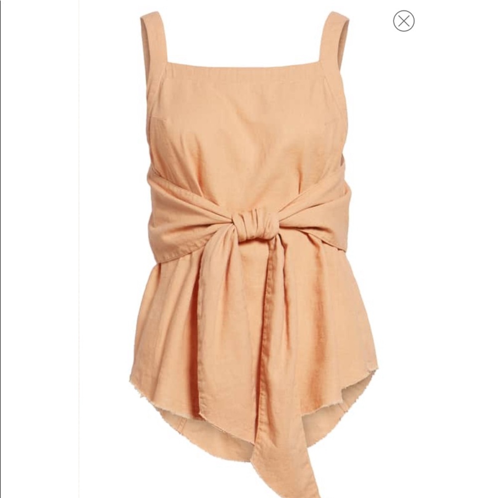 bp Peach Tie-Front Tank Top